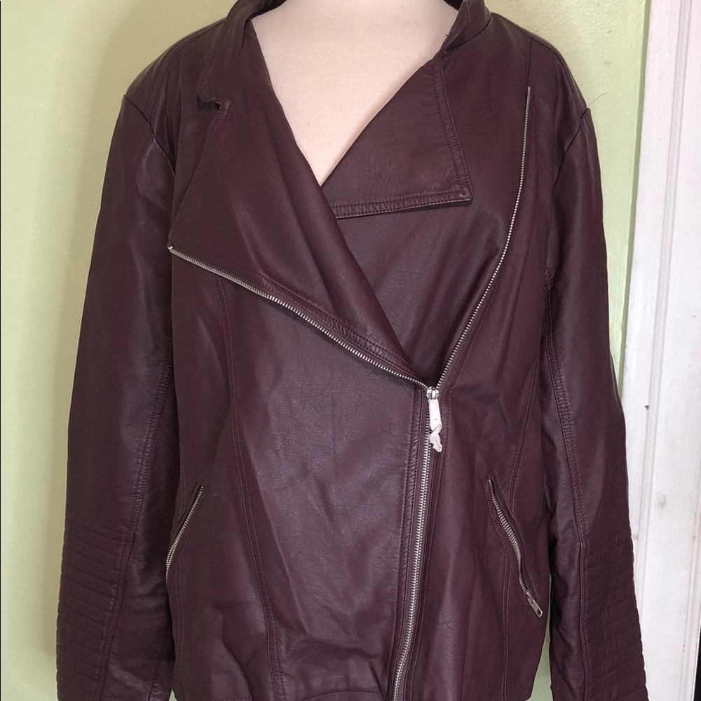Metaphor Deep Burgundy Leather Jacket
